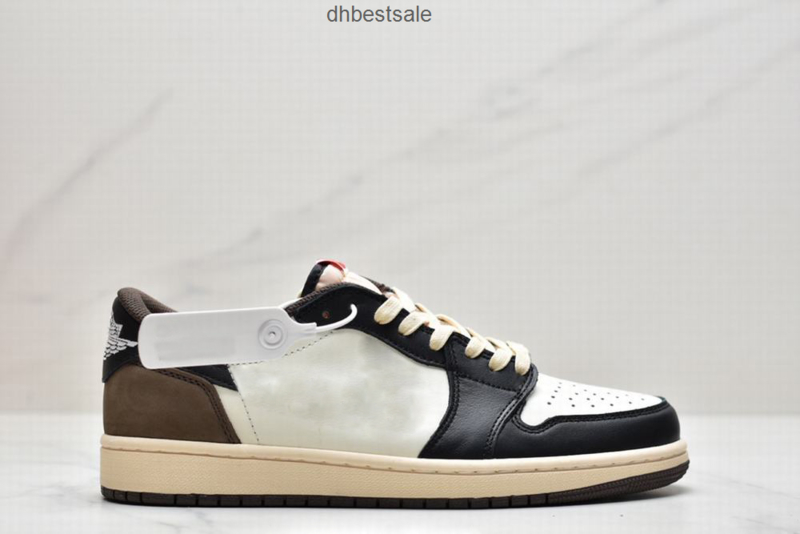 

TS Dark Mocha Low Basketball Shoes Men Women Black White Brown 1s Sneaker, Multi