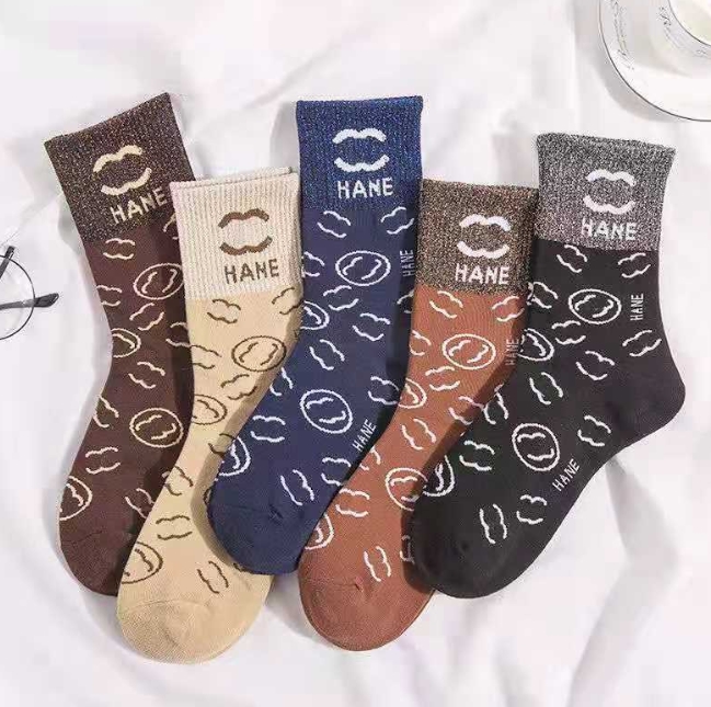 

5style Classic Socks for Men Women Fashion Ankle Sock Casual Sports Knitted Cotton Brand Designer Letters Embroidery Printed Stocking Wholesale Price High Quality, Design--1
