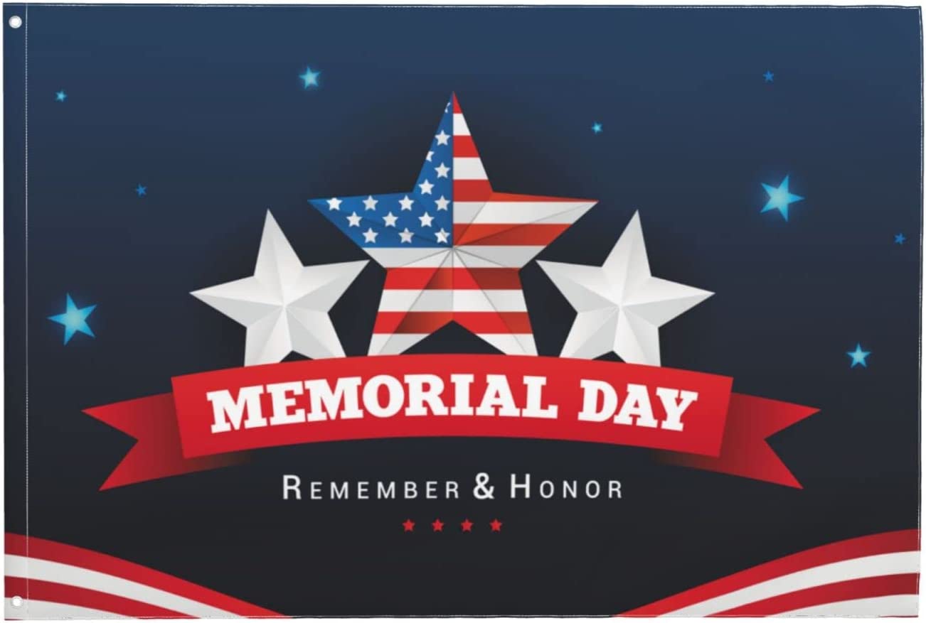 

Memorial Day Flag 3x5 Ft Premium Waterproof Banner With Brass Grommets For Outdoor Indoor Decoration