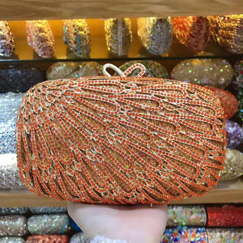 

Evening Bags Luxury Red Blue Crystal Wedding Bridal Prom Clutches Clutch Purse Female Chain Mini Shoulder BagsEvening, Color same picture