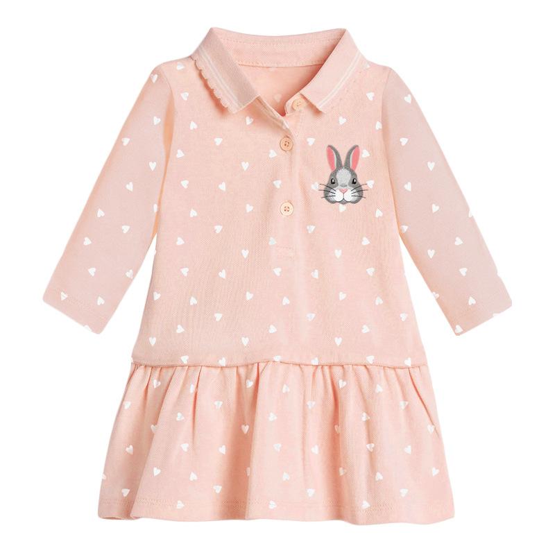 

Girl's Dresses Kids Frocks 2022 Autumn Baby Girl Clothes Brand Dress Toddler Gift Casual Cotton Heart Print For 2-7 Years, Pink