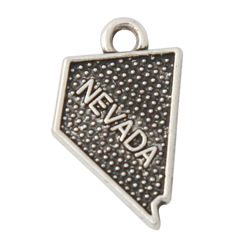 

Wholesale Fashion Vintage Both Side USA State Nevada Map Charms Alloy Jewerly Charms 12*20mm 50pcs AAC806
