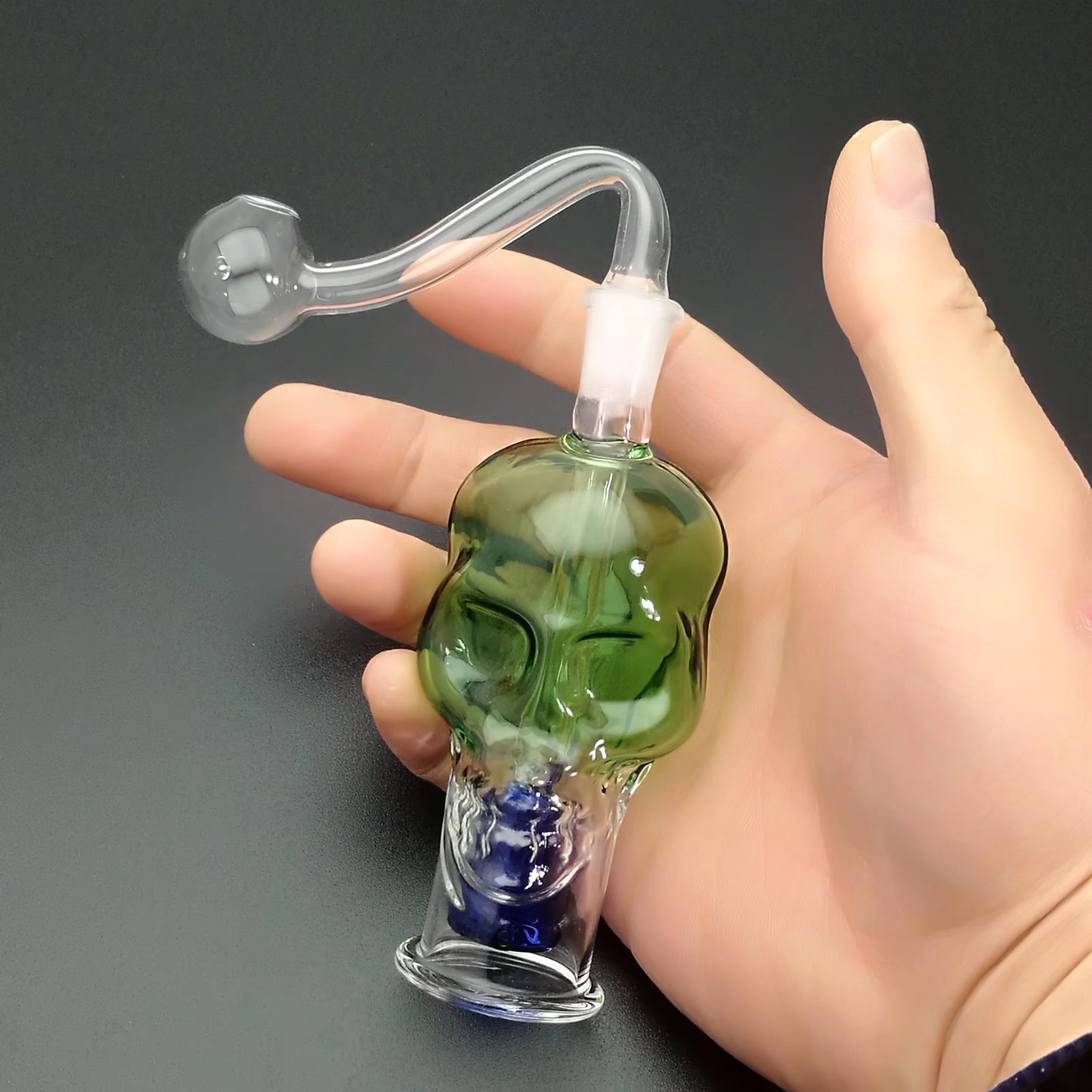 

Hot selling pipe Mini Color Matching skull bone glass hookah