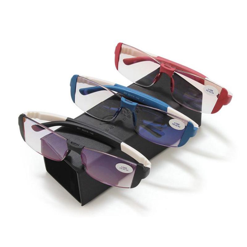 

Sunglasses Unisex Rimless Anti Blue Light Bifocals Reading Glasses Magnifier Women Men Look Near Far Presbyopia Eyeglasses 100- 350 N5Sungla