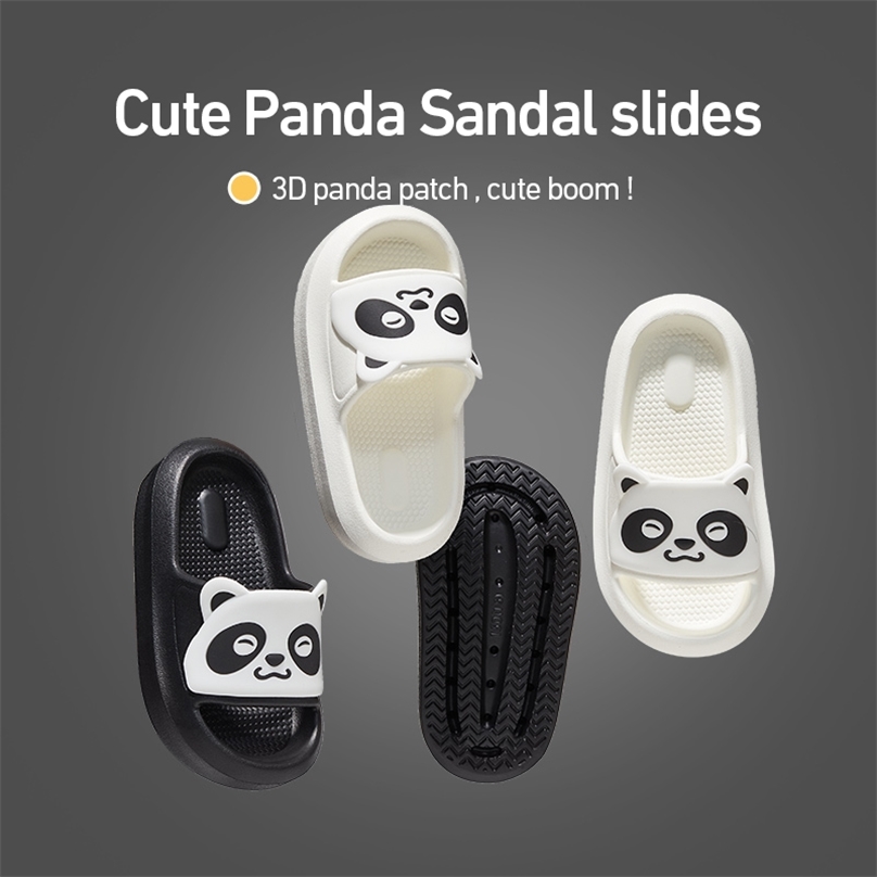 

UTUNE Panda Sandals Slippers Kid Soft Cute Slides 26 Years Boy and Girl Chinese Clog For 712 Baby Summer Shoes 220617, White