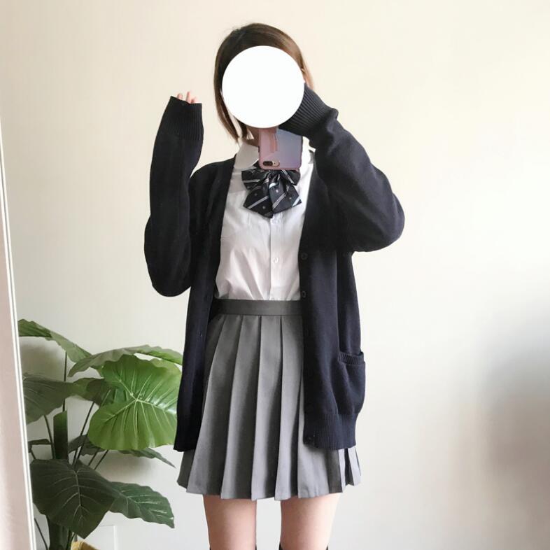 

Clothing Sets Japanese Sailor Suit Long-sleeved School Uniform Student Wear Class JK Shirt Long Skirt Coat Three / Set JK004Clothing, Navy set