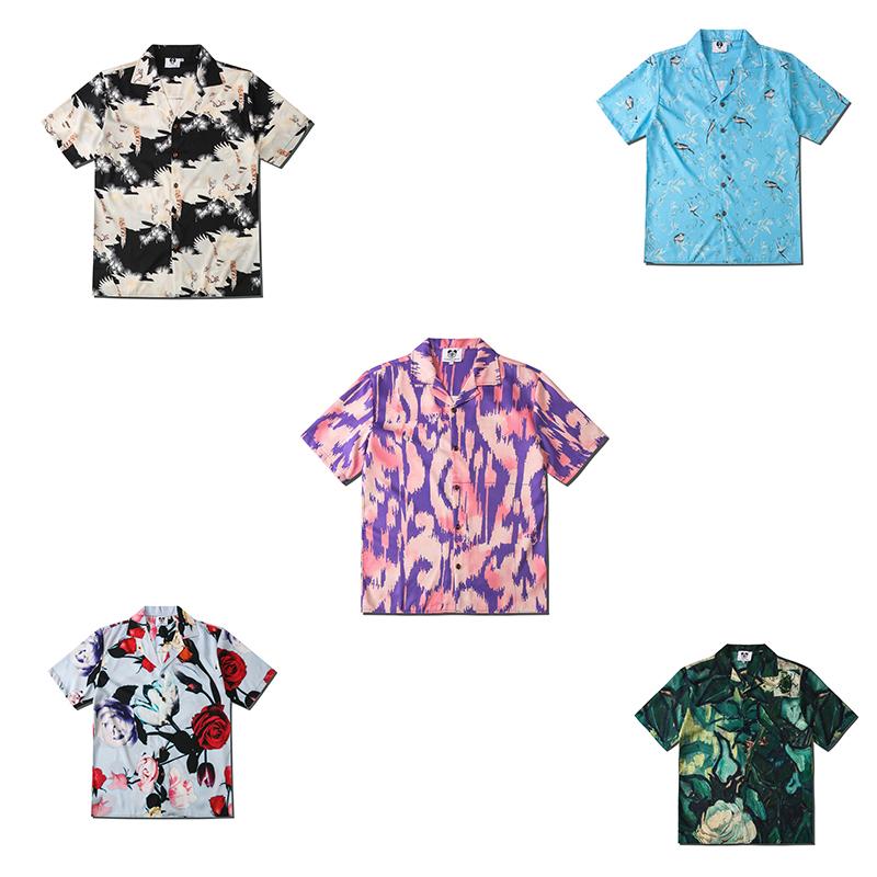 

Men' Casual Shirts Digital Print Turn Down Collar Man Blouse Shirt Short Sleeve Button Streetwear Pattern Animal Tops Spring Fashion Clothe