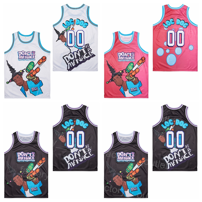 

Movie Film Dont Be a Menace 00 LOC DOC Basketball Jersey to South Central HipHop For Sport Fans University Breathable High School Hip Hop All Stitched Black Pink White
