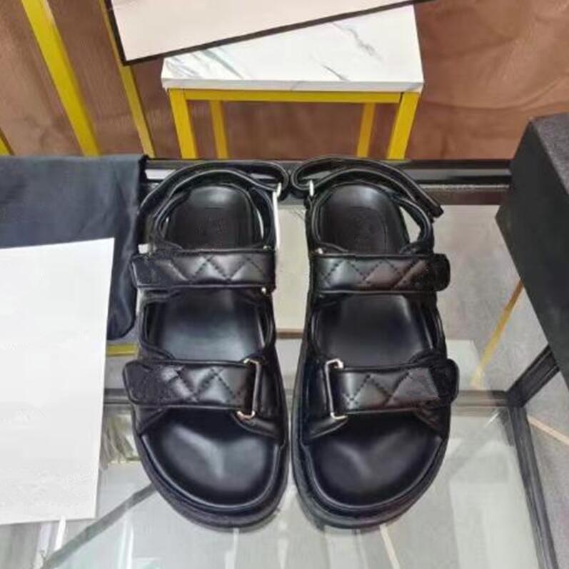 

Designer Women Sandals High Quality Womens Slides Crystal Calf leather Casual shoes quilted Platform Summer Beach Slipper With box and Shopping bag Fashion, Pearl clasp