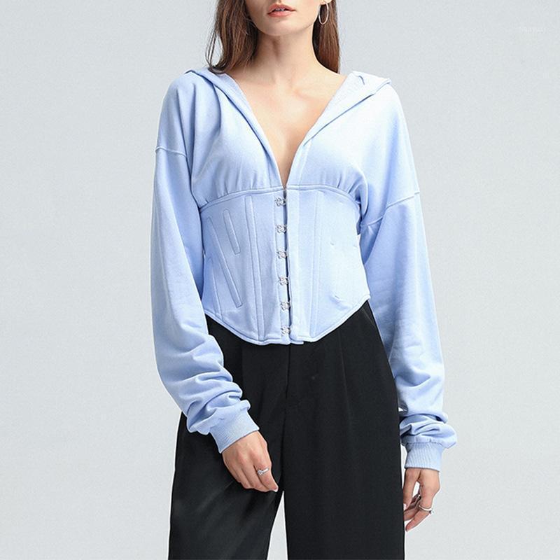 

Casual Sweatshirt For Women Hooded Collar Long Sleeve Knitted Pullovers Tunic Bandage Sweatshirts Female 2022 Tide Women's Hoodies &, Black