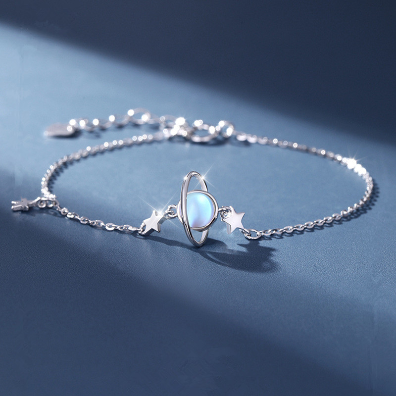 

Moonstone Planet Tassel Star Bracelet Bangle For Women Girls Party Jewelry