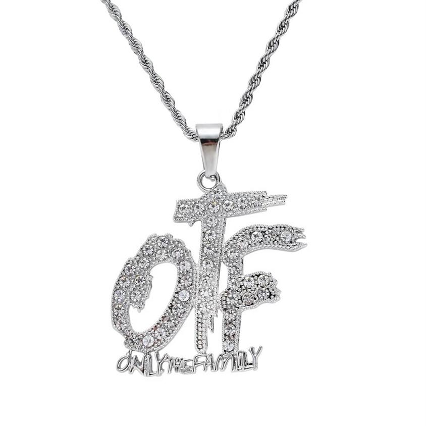 

iced out only the family pendant necklace for men women luxury designer mens bling diamond letter pendants letters gold necklace l200F