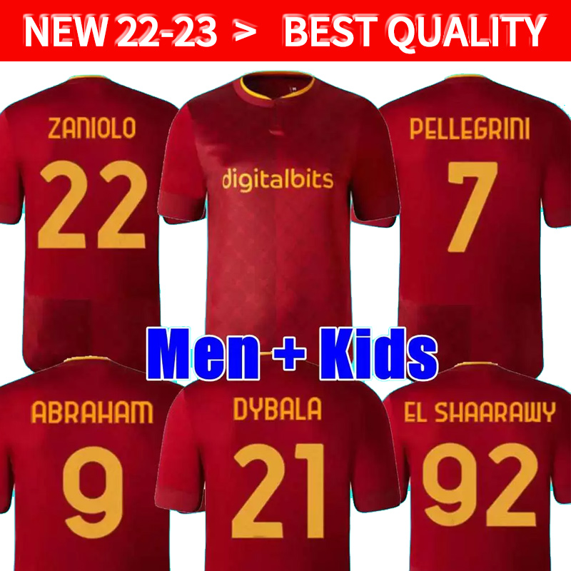 

22 23 DYBALA SOCCER JERSEYS ROMA home final Pastore Abraham 2022 2023 player version totti Zaniolo MANCINI KUMBULLA men kids kit FOOTBALL EL SHAARAWY Uniform, White