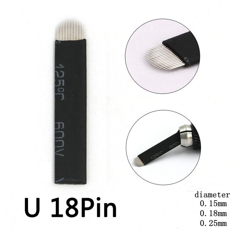 

50pcs Tattoo supplies dermografo tattoo needles 015018mm 18U shape tebori tattoo blades for manual microblading pen 220601
