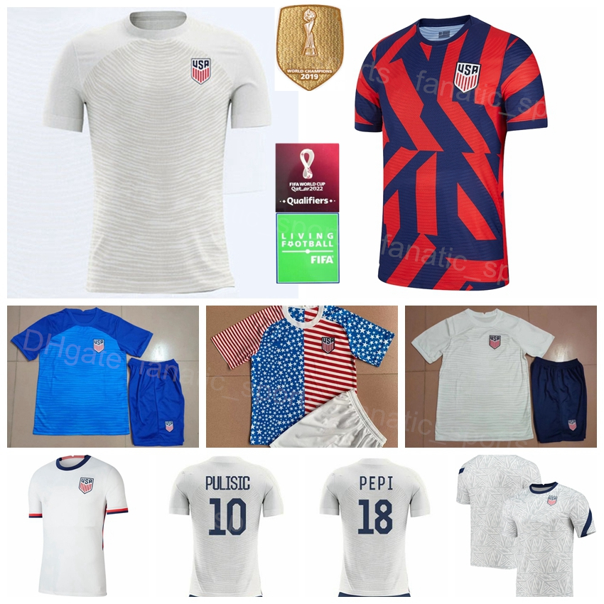 

Qatar World Cup 2022 American Soccer US 8 Weston McKennie Jerseys 3 Walker Zimmerman 21 Timothy Weah 4 Tyler Adams 23 Kellyn Acosta DeAndre Yedlin Football Shirt Kits, Blue set