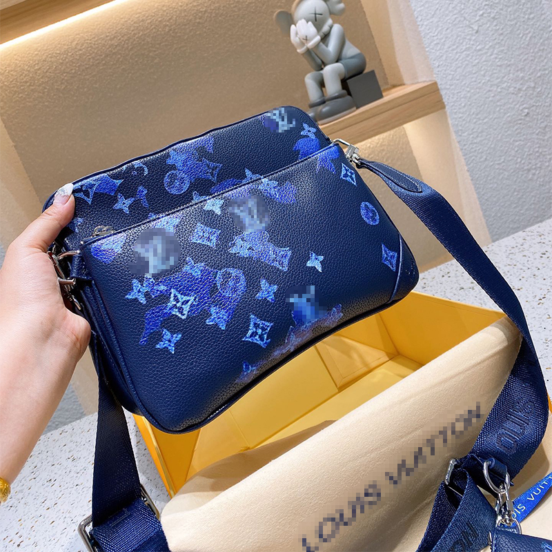 

Designer trio messenger crossbody bag men shoulder bags Leather Clutch Wallet Purses 3 piece/set high quality