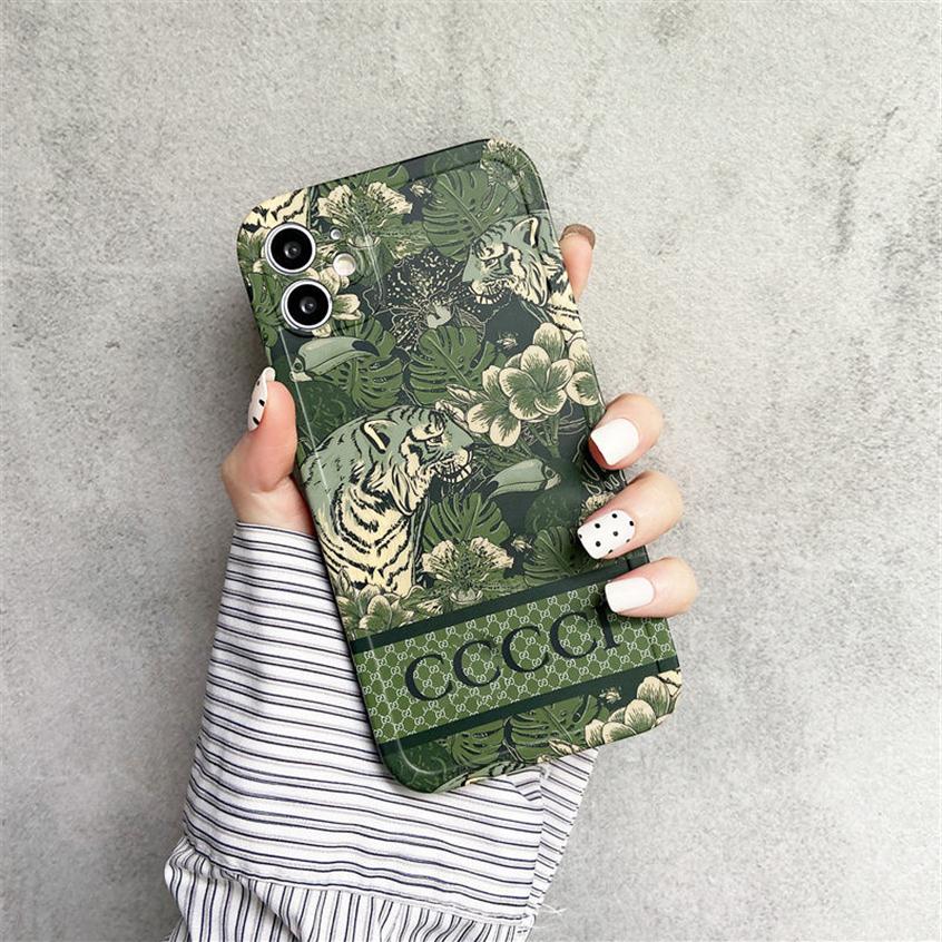 

Green Forest Luxury Designer Phone Case Classic Letter Fashion Brand Shockproof Phones Cases High Quality For iPhone 12 13 Pro Max306q, Tiger