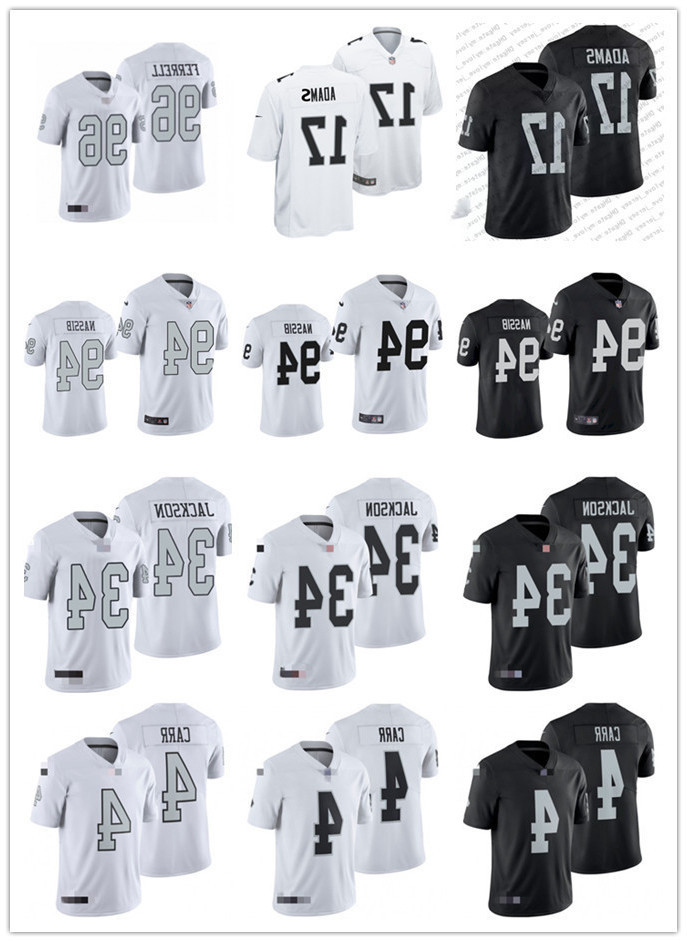 

custom 17 Davante Adams Las Vegas''Raiders''34 Bo Jackson 24 Charles Woodson 4 Derek Carr 11 Henry Ruggs III 28 Josh Jacobs Football Jerseys, Colour