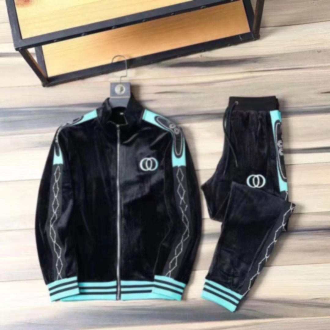 

europe paris designer mens womens tracksuits luxury sport suit zipper cardigan patchwork color pants green striped sportsuit clothesM-3XL, Customize