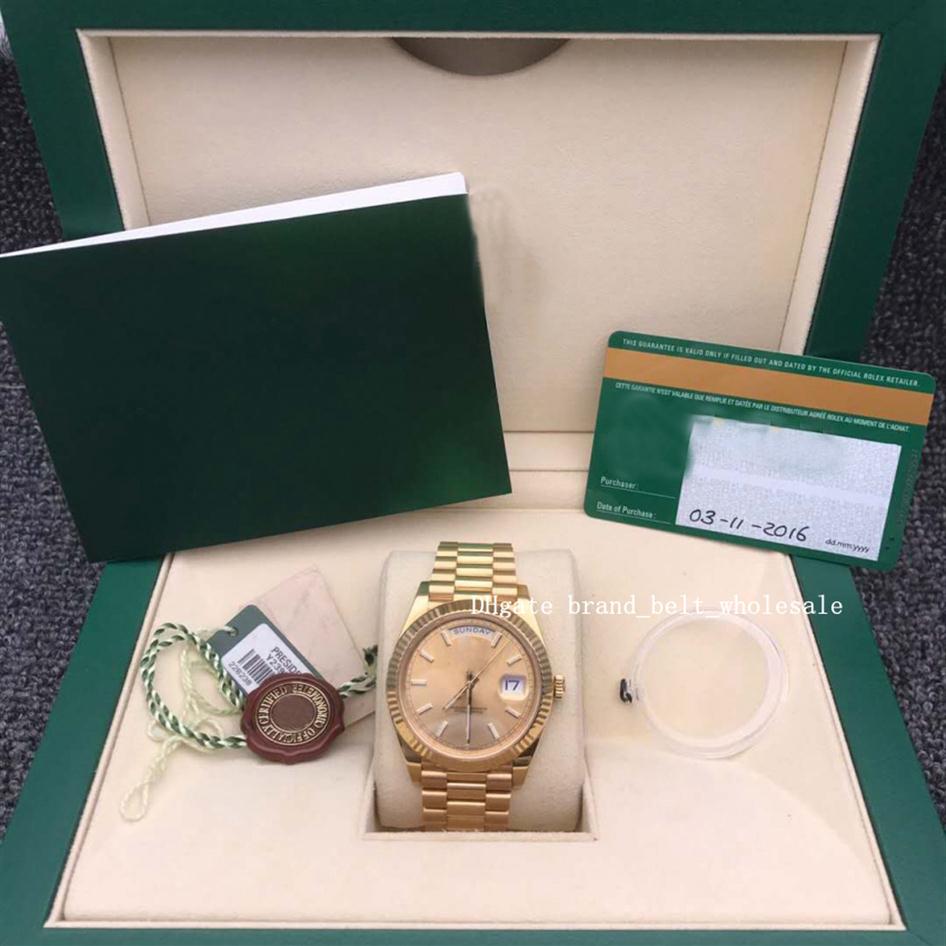 

40mm Shopkeeper recommend high quality watch 228238 18k Gold Champagne Dial Automatic Men's gift236I