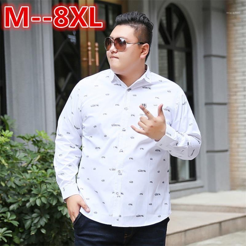 

Plus 6XL Size 5XL Mens Shirt Brand Male Long Sleeve Casual Hit Loose Fit Solid Color Men Dress Shirts Men's