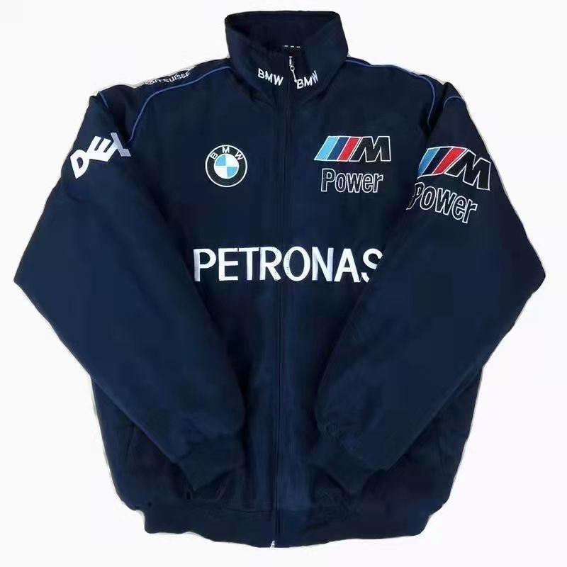 

YICIYA Bomber Jacket woman varsity Long Sleeves Race Car Jacket Vintage Coat Baseball Coats, Navy blue