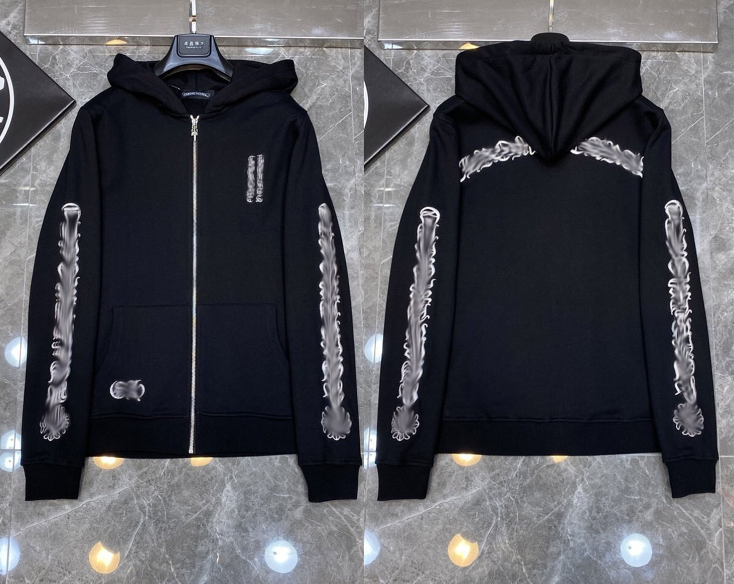 Designer Mens Classic Hoodie Luxury Fashion Zipper Brand Ch Sweatshirts Horseshoe Sanskrit Cross Print Pullover Hooded Sweater Coat Womens Hoodie
