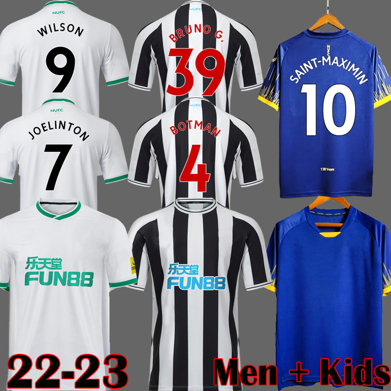 

Newcastle 130 Years Soccer Jersey 22 23 WOOD BRUNO G. WILSON SHELVEY 2022 2023 JOELINTON NUFC Football Shirt GAYLE MAXIMIN TRIPPIER Men kit Kids Equipment sets White, Kids home