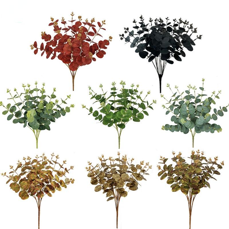 

Decorative Flowers & Wreaths 46cm Artificial Plant For Home Table Decor Eucalyptus Money Leaf Handle Bunch Sen Wedding Decoration Wall Fake, Light green