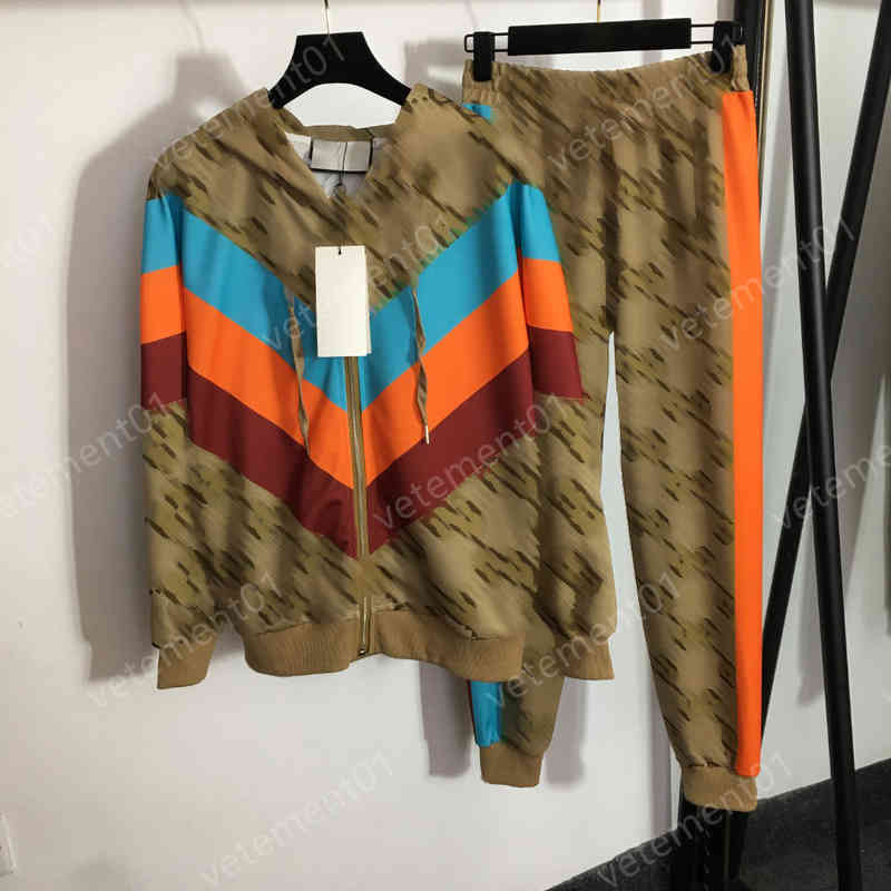 

Womens Two Piece Pants Embroidered Logo Print Stand Collar Zip Cardigan Jacket Casual Trousers 2 Pieces Sets Luxury High Quality Designer Tracksuits