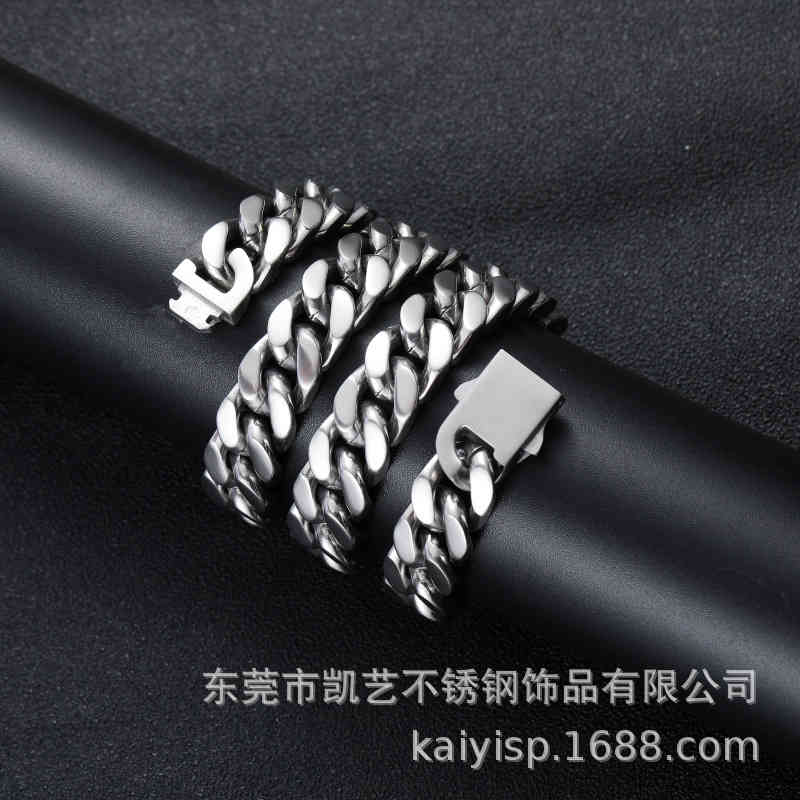 

Hip hop punk stainls steel men's titanium steel necklace