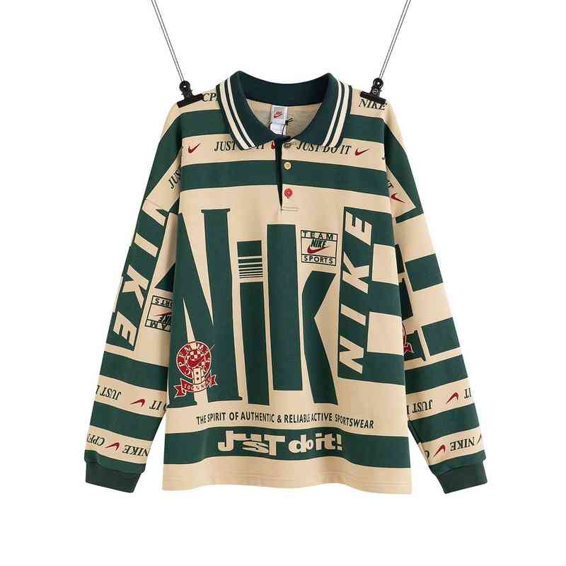 

hoodie cpfms branded co air Us high street alphabet print loose half button polo shirt over size T-shirt 171C, Color block