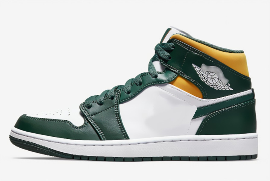 Chaussures de marque Top Quality Basketball Womens Jumpman 1s Mid Green Yellow Retro Cultural Sneakers Outdoor Trainers 36-47