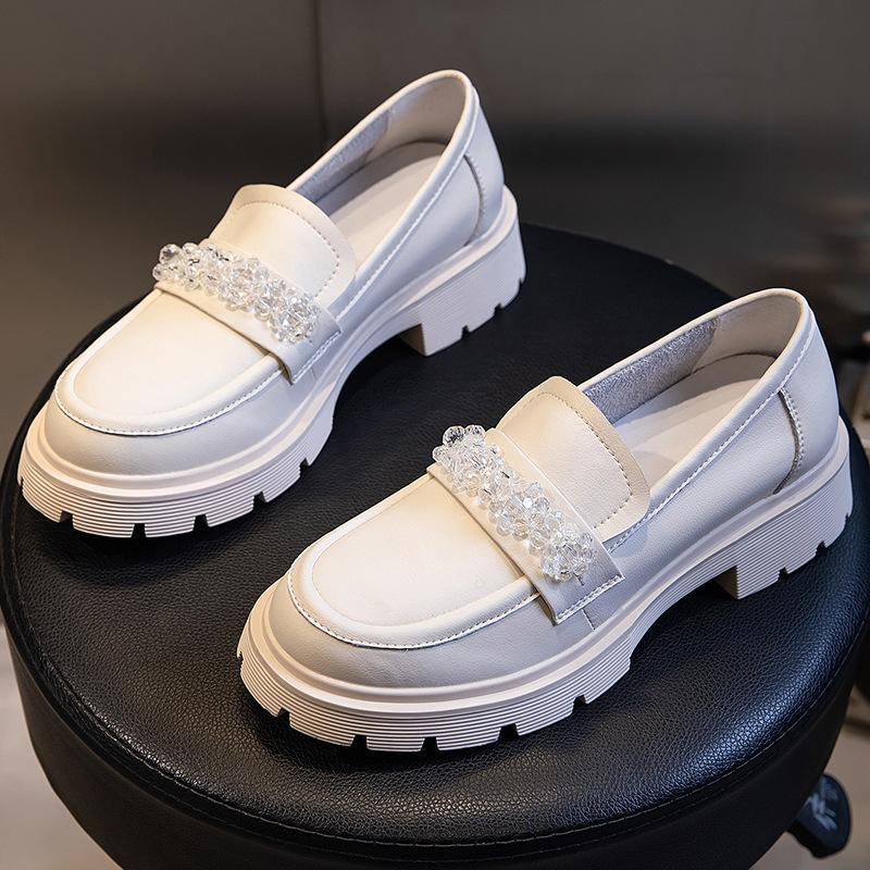 

Dress Shoes Genuine Leather Luxury Women's Loafers Pumps Platform Woman Wedges Designer Sneakers Women Heels 2022 Party Shoe, Beige