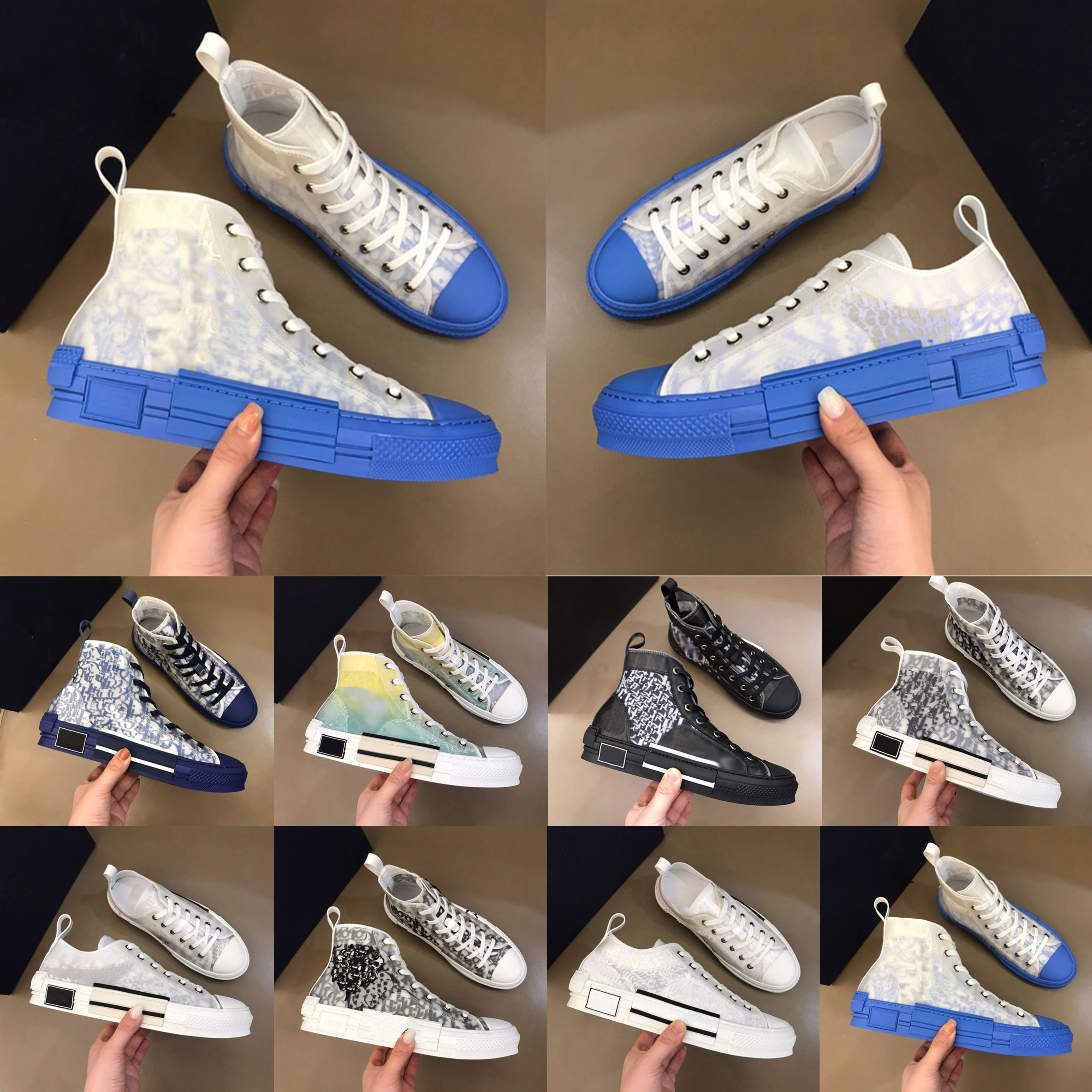 

Desinger B23s Blue Sole Sneakers Mens Big Size 13 Casual Shoes B23 Oblique Technology Gradient Flats Outdoor Walking Traienrs Men Womens Canvas Trainers, 06