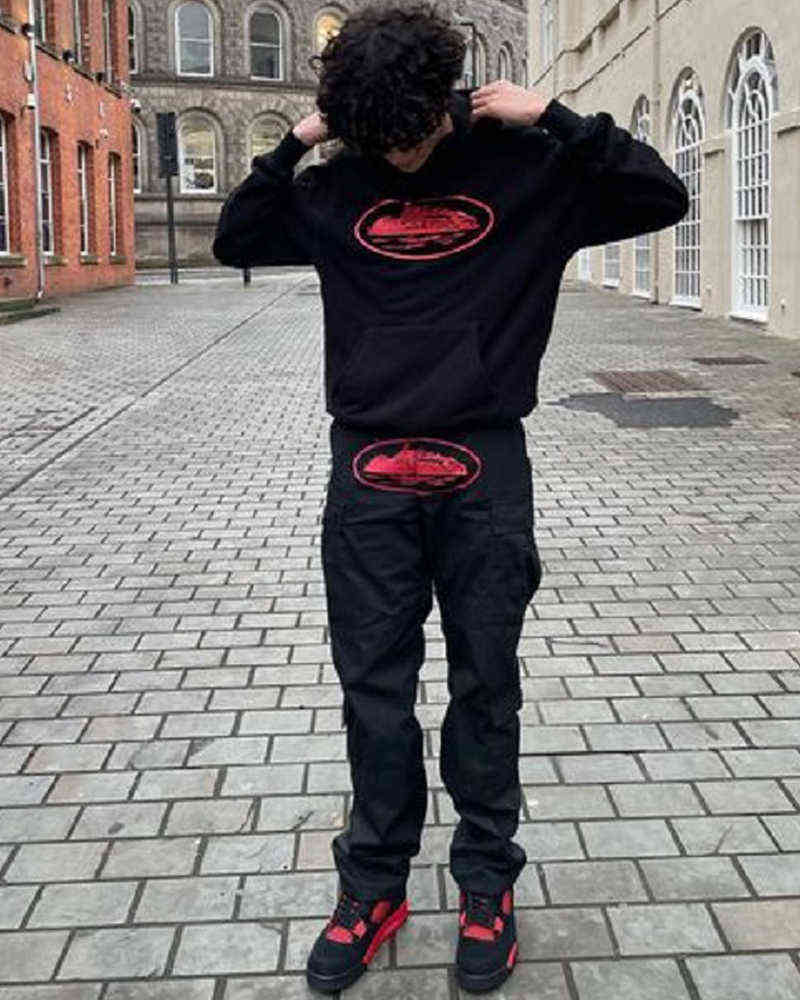 

Hip-hop hoodie men's vintage graphic cruise ship print long-sleeved sweatshirt unisex high street Harajuku loose top Y2k clothes, Multi