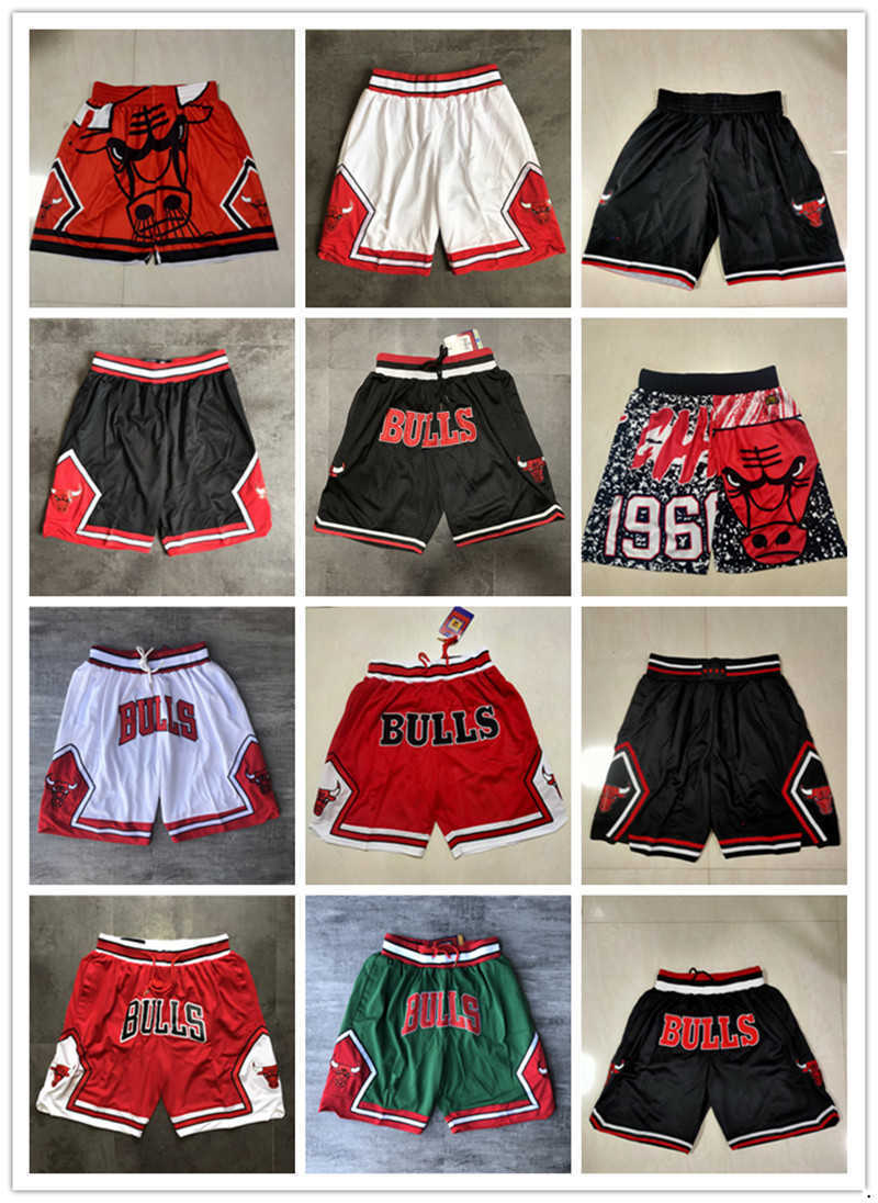 

Chicago''Bulls''men Throwback Basketball Shorts pocket red black, Color