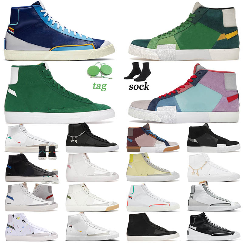 

Blazer Mid 77 High Tops Running Shoes Size 36-45 Paint Splatter Bicycle Yellow White Team Red Moaic Black Grey Pomegranate Overlays Womens Sneakers Mens Trainers, A12 white pendants 36-45