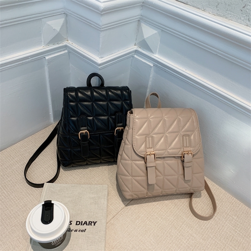 

embroidered thread backpack women's bag 2022 new girls' popular simple and versatile Backpack, White