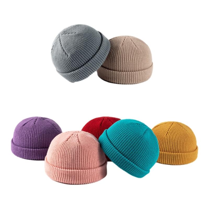 

Berets Winter Hats For Woman Beanies Knitted Fluorescent Hat Men Skullcap Beanie Caps Warmer Bonnet Unisex Casual Cap, White