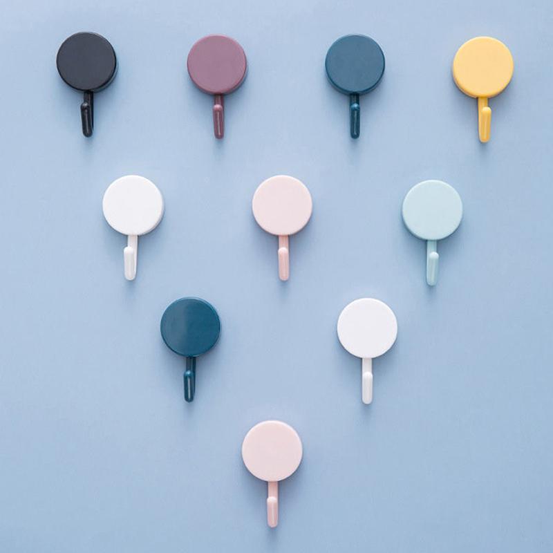 

Hooks & Rails 10 Packs Of Creative Cute Sticker Perforated Wall Stickers Seamless Hook Key Classification Placement Multifunctional