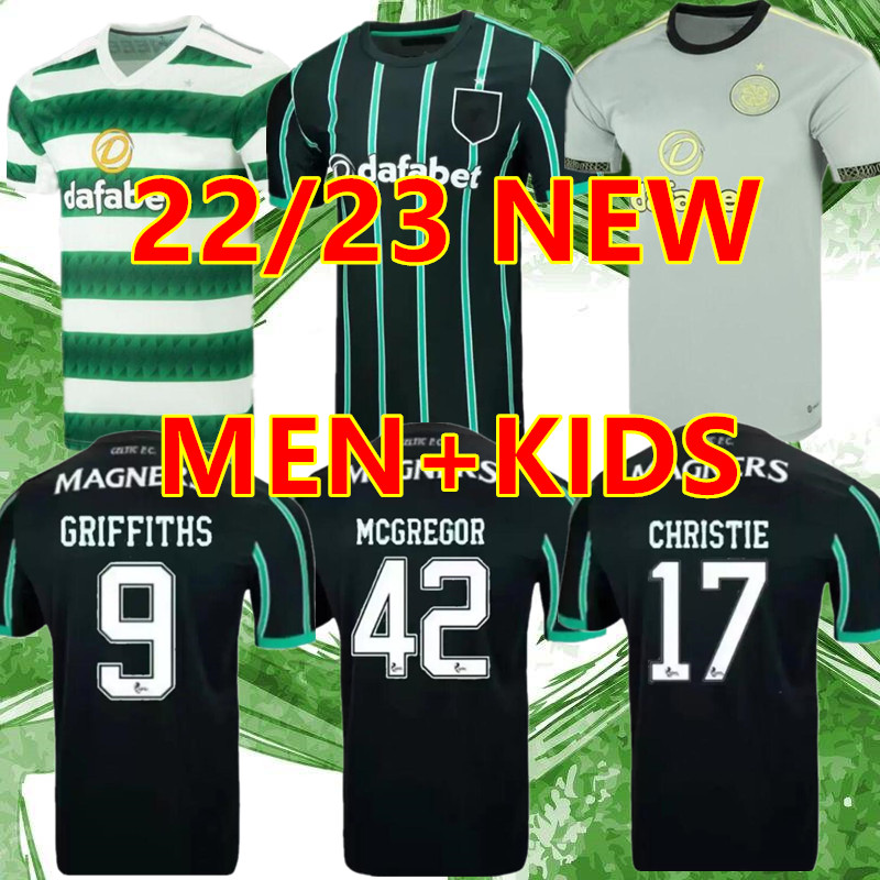 

22 23 Celtic Soccer Jersey Home away KYOGO EDOUARD 2022 2023 ELYOUNOUSSI TURNBULL AJETI CHRISTIE MCGREGOR GRIFFITHS FORREST MEN Kids kit uniforms Football Shirt, 22/23 3rd