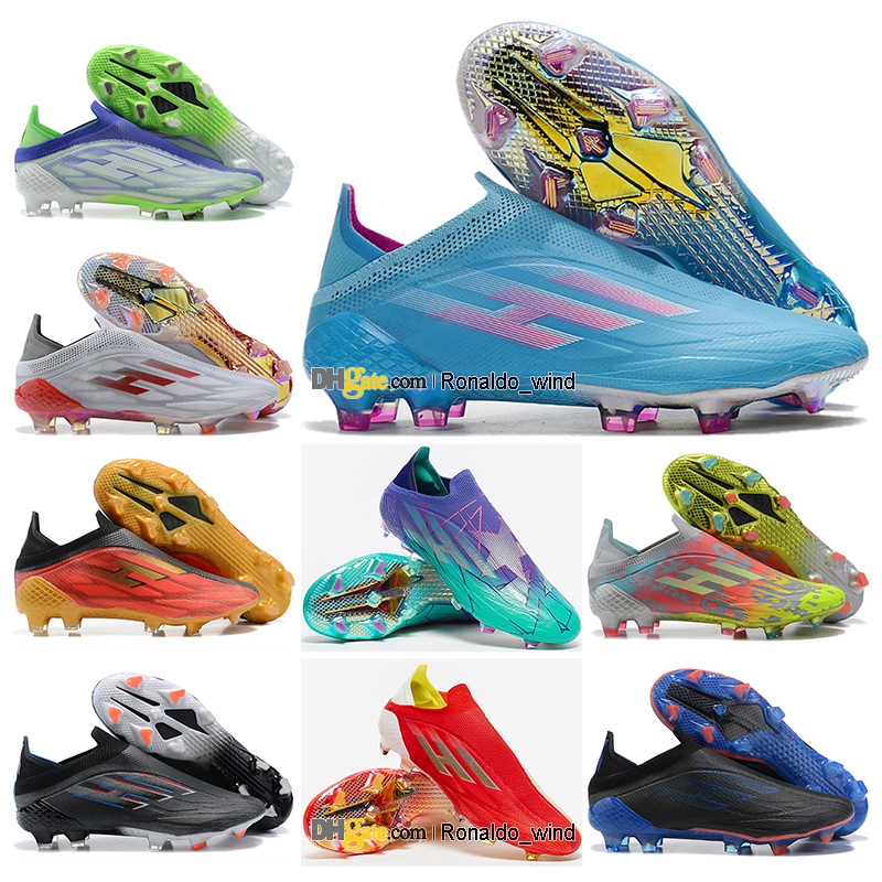 

GIFT BAG Mens High Ankle Football Boots X Speedflow FG Firm Ground Cleats Laceless Ghosted 21 Speed Flow Soccer Shoes Tops Outdoor Trainers Botas De Futbol, Color 1