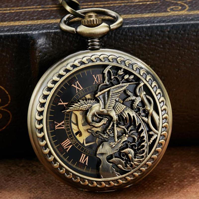 

Pocket Watches 2022 Vintage Antique Lucky Birds Hollow Design Watch Pendant Necklace Chain Unique Gifts Unisex Fob Clock For Men Women, Pm136