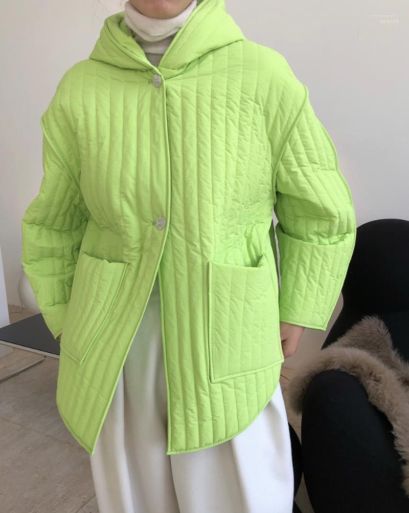 

Women' Down & Parkas 2022 Winter Women Coat Warm Hooded Casual Loose Pocket Solid Harajuku Padded Jacket Femme Tops Streetwear Guin22, Beige