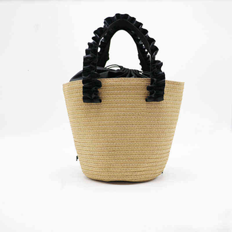

Paper Braided Straw Woven Bag Feizi Handbag Lace Portable Female, Camel