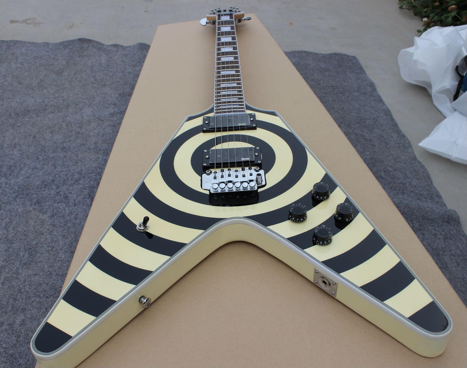 High Quality Zakk Electric Guitar Fly V Material Mahogany Tremolo Building Multi Ply Color Butter Yellow