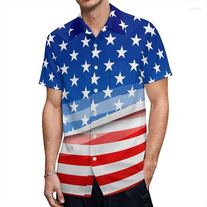 

Men's Dress Shirts Independence Day Clothing American Flag Print Shirt Pocket Short Sleeve Men For MenMen's Sybi22, 20220531165506