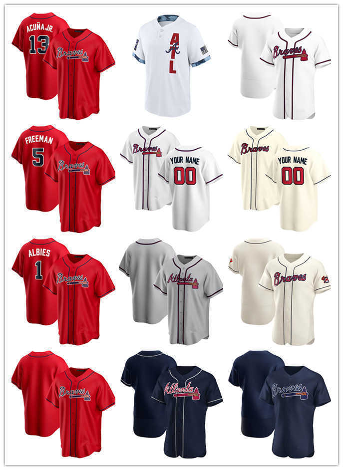 

Custom Jersey Atlanta''Braves''Mens women Youth 5 Freddie Freeman 13 Ronald Acuna Jr. 1 Ozzie Albies 7 Dansby Swanson Baseball Jerseys, Color