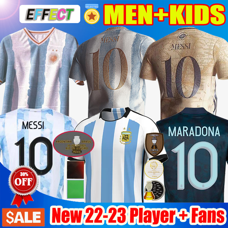 

Player Fans Version Argentina Soccer Jersey 21 22 Copa America Home 1986 Football Shirts 2022 2023 MESSIS DYBALA LO CELSO National Team MARADONA Men Kids kit uniforms, Fans home 2021